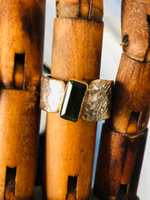 Anel em Prata e Ouro18K com Turmalina verde