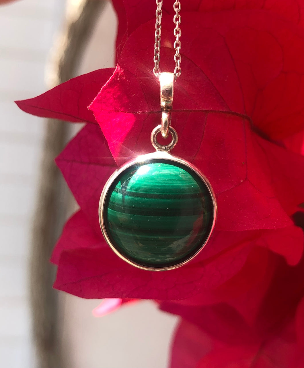 Pingente em Prata com Malaquita