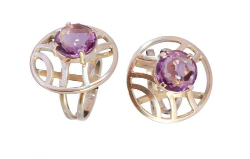 Anel de prata 950 com Ametista