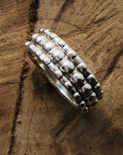 Anel em Prata 950, design bolinhas