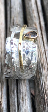 Anel de Prata e Ouro com Topázio imperial
