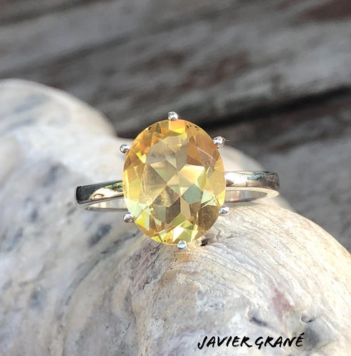 Anel de Prata950 com Citrino.
