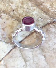 Anel de prata 950 com Rubelita ou Turmalina rosa.