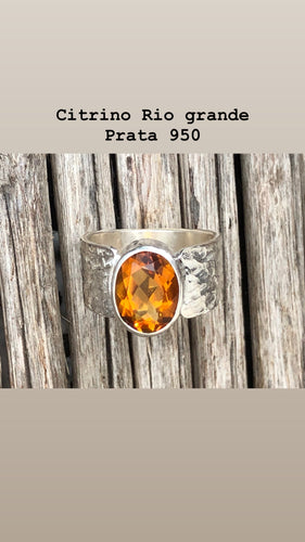 Anel em prata 950 com Citrino Rio Grande